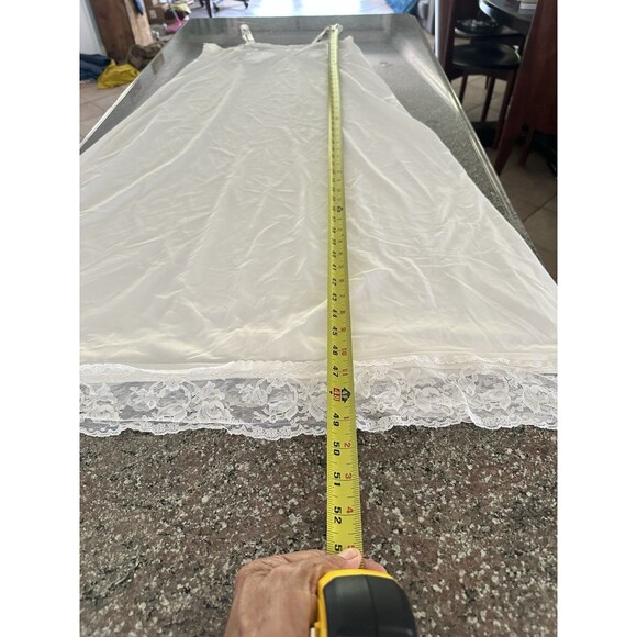 Vintage‎  Beehive 50s 60s White Nylon Mini Slip Dress Size 32D Chest Long - Picture 13 of 14